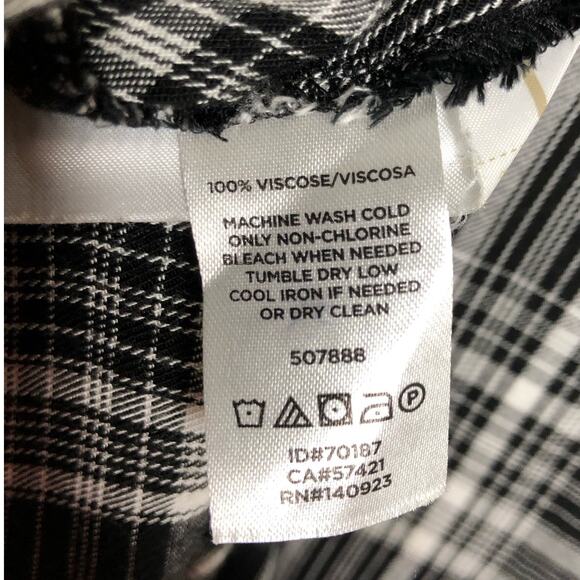 Lou Grey x Loft Collaboration Wms S Black White Plaid Button Up Shirt Dress Fall - Picture 9 of 10